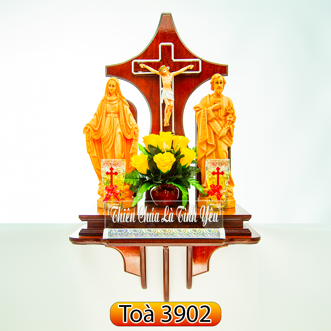 [2023-2024] Toà thờ + Chúa Kito Maria Chất lượng Altar Jesus Christ Mary Joseph Cross