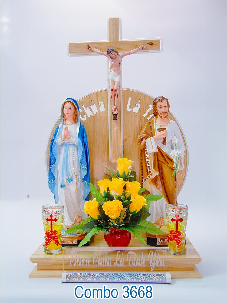 [Chất lượng] Bàn thờ treo tường- Chúa Kito- Đạo Công giáo - Quà cưới Tân gia cao cấp- Altar Christ Mary and Joseph Jesus