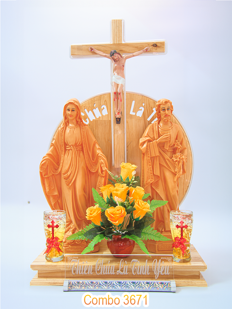 [Chất lượng] Bàn thờ treo tường- Chúa Kito- Đạo Công giáo - Quà cưới Tân gia cao cấp- Altar Christ Mary and Joseph Jesus