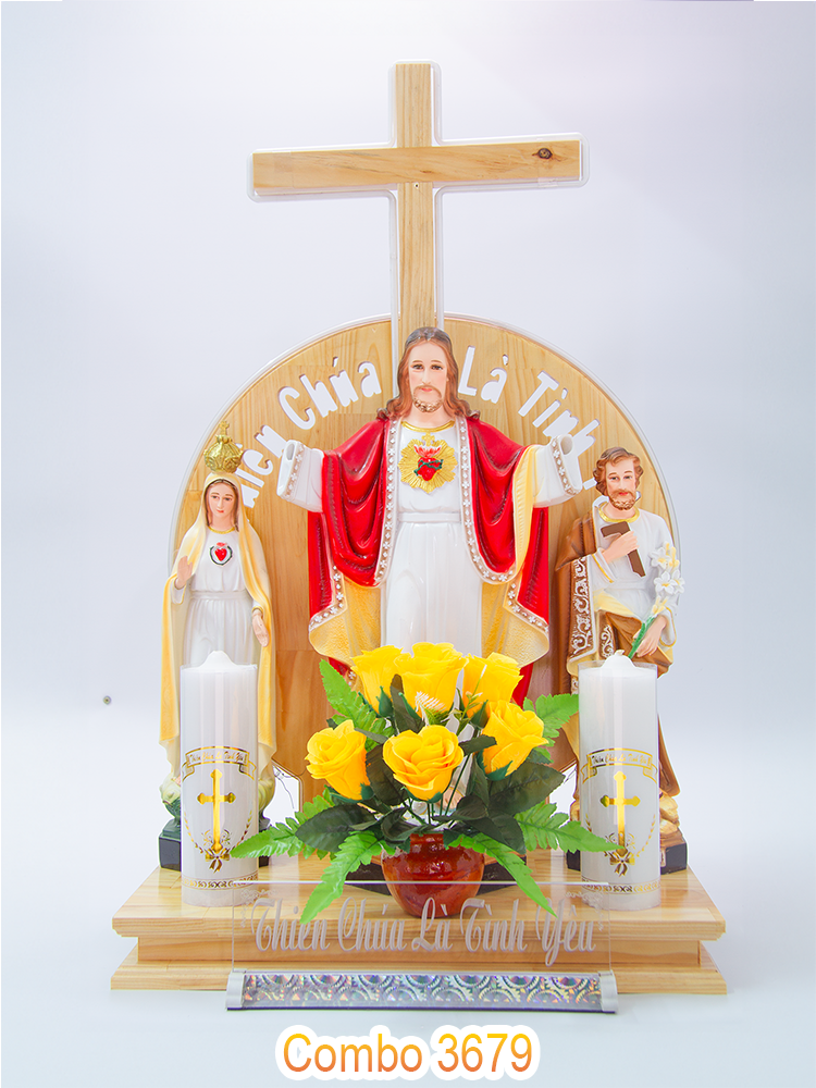 [Chất lượng] Bàn thờ treo tường- Chúa Kito- Đạo Công giáo - Quà cưới Tân gia cao cấp- Altar Christ Mary and Joseph Jesus