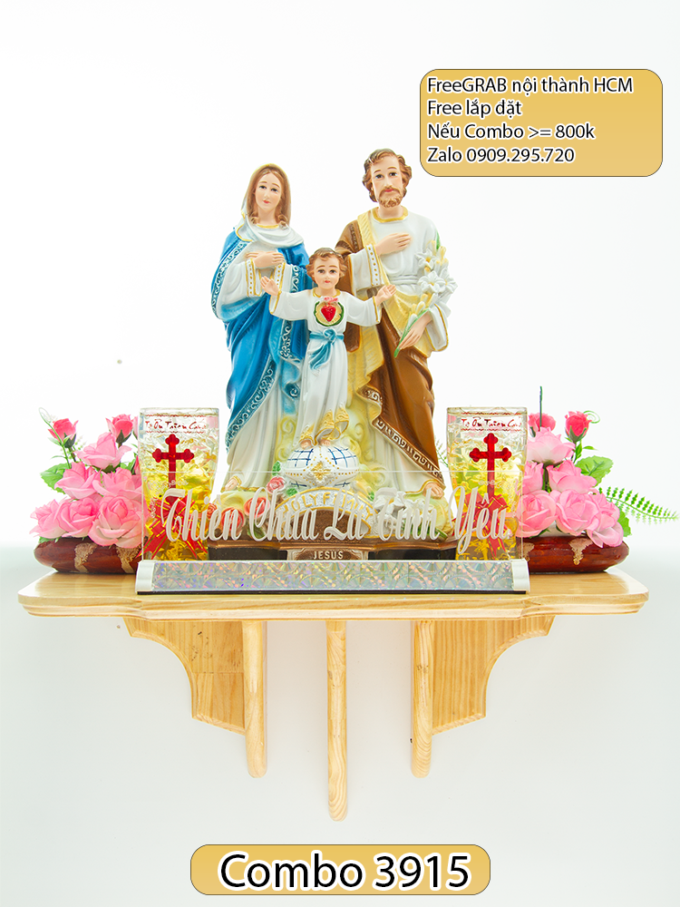 [2024] Bàn thờ treo tuờng- Trang thờ Thiên Chúa- Đức mẹ- phụng vụ chung cư- Toà thờ- Altar Gods Jesus Christ Mary Joseph